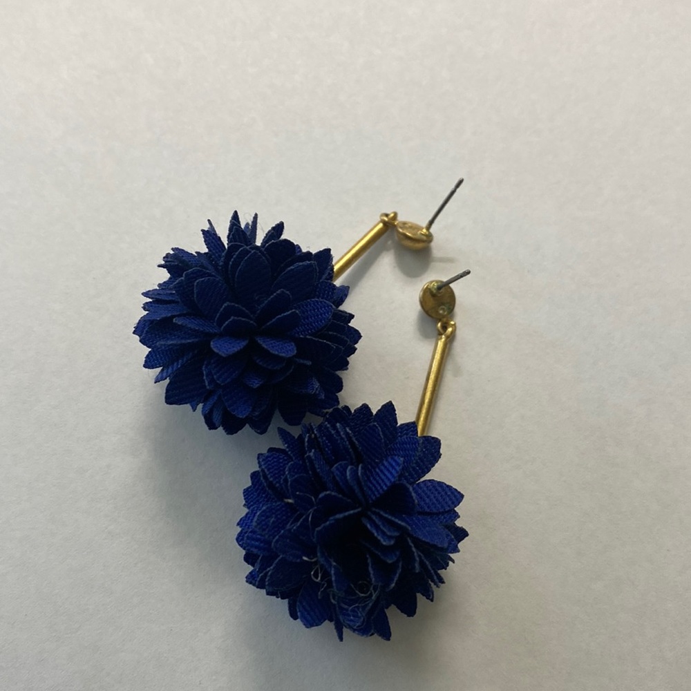 Jcrew  Earrings  cobalt blue carnation Poma